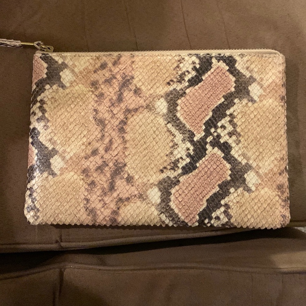 NWT Madewell snakeskin leather pouch clutch